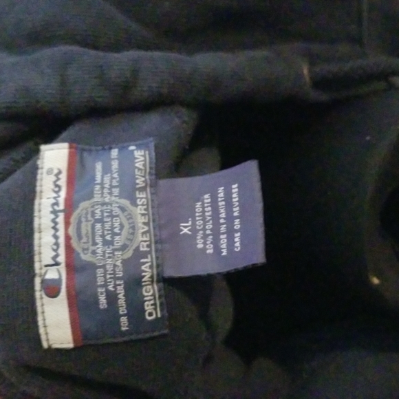 Yale, Champion, zippered, hooded, heavyweight sweatshirt, size XL, navy blue - Picture 6 of 6